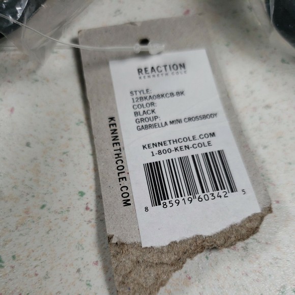 Kenneth Cole Gabriella Mini Crossbody 8” X 7” Zipper Top Pouch Snap Pouch Black - Picture 11 of 12